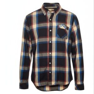 !SOLID CONTEMPORARY Garment‎ Product Men's Long Sleeve Plaid Button Down Shirt L